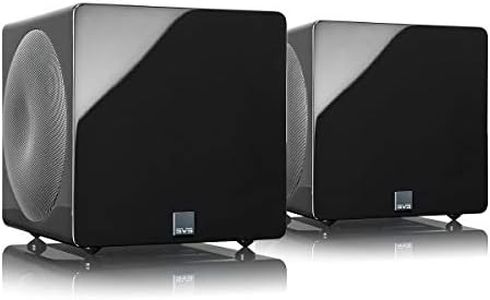 SVS 3000 Micro Sealed Subwoofers with Fully Active Dual 8-inch Drivers - Pair (Piano Gloss Black)