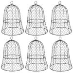 PREMILITY (6 Packs) 13" D x 17" H Garden Chicken Wire Cloche, Garden Cloches for Plants, Wire Plant Protectors, Plant Cover for Keep Squirrels, Rabbits, Bunny, Chickens and Bird Out