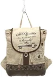 Myra Bags Cafe & Legumes Key Upcycled Canvas Backpack Bag S-1003