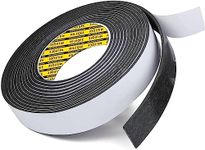 MILEQEE EVA Single-Sided Adhesive Black Foam Tape, Single-Sided Sealing Strip Foam Pad Sponge Tape Window Weatherproof, Self-Adhesive Insulation Sealing Tape (Black), 1roll 1.18''x16.4ft