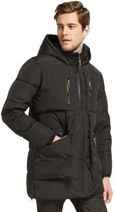 Orolay Men's Thickened Down Jacket Hooded Winter Coats with 6 Pockets Black S