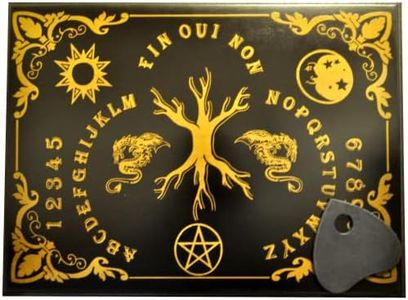 Tavola Ouija Francagia Legno: Grande Tavolo Gioco Oui Ja Board + Piano Gocce Ideale Comunicazione con Morti, Espriti e Delà, Oggetto Spiritismo Magico Paranormal + Libro guida pratica PDF