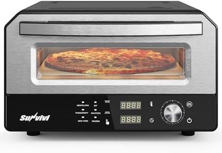 Sunvivi Electric Indoor Pizza Oven: Countertop Pizza Maker with 6 Presets, Heats up to 750℉, 12" Portable Pizza Cooker Warmer with Control Knob, Pizza Stone, Pizza Peel, Pie Maker for Home, Camping