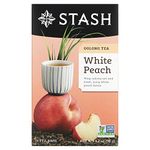 Stash Tea Oolong White Peach Tea 18 Count Tea Bags Individual Oolong Black Tea Bags, Use in Teapots Mugs or Cups, Brew Hot Tea or Iced Tea