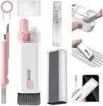 HiFan 7 in 1 Multifunctional Cleaner Kit, Keyboard Cleaner Kit with Brush, 3 in 1 Cleaning Pen for Airpods Pro, Electronic Cleaning Kit for Earphone, Phone, Keyboard, Laptop, PC Monitor (Pink)