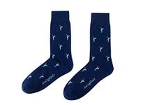 Golf Sports Socks | BLUE Golfer Sock | Golf Player | Work Socks for Him | Bday Present for Guys (Golf Swing - BLUE)