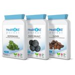 Health4All Wormwood, Black Walnut, Cloves Digestive Dewormer Detox Cleanse for Humans Set 3x90 Capsules. Vegan. Purest - no additives Intestinal Detox Supplement