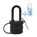 40mm 2-Heavy Duty Waterproof Padlock - Ideal for Home, Garden Shed, Outdoor, Garage, Gate Security (2 Pieces Set, Send a Small Password Lock) … (1 Pack)