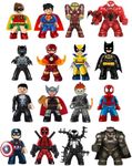 "MINIFIGS" - Superhero Series- 16 Pcs Mini Figures Building Blocks Kit - Small Toy Custom Figurines Set, for intended for ages greater than 14 years