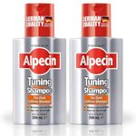 Alpecin Tuning Shampoo 2x 200ml | Preserves Natural Hair Colour and Supports Natural Hair Growth | Dark Caffeine Shampoo to Cover Early Grey Hairs | Hair Care for Men Made in Germany