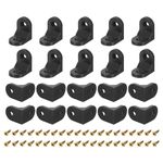 uxcell 20Pcs 90 Degree Plastic Corner Braces, 16.6x23.4x23.4mm Nylon Shelf Right Angle Brackets with Screws for Cabinets, Cupboards (Black)