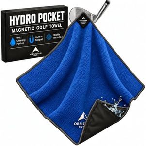 Clean Balls Go Further Golf Towel with Magnet & Hydro Pocket – Premium Full-Size Golf Towel HydroPouch Stays Wet for Cleaning Clubs, Easily Attaches to Clubs or Cart, Green-Side Ready (Royal Blue)