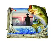 Rivers Edge Bass Fishing Picture Frame - Holds 4" X 6" photo