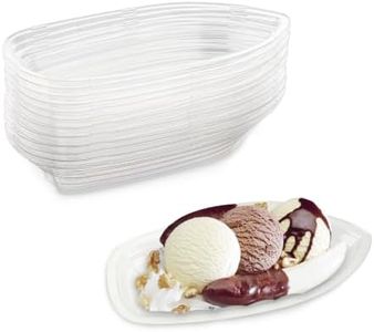 MT Products Clear Plastic Disposable Banana Split Boats 12 oz. - Ice Cream Sundae Bowls (Pack of 500) - Made in the USA