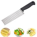 Crinkle Slicer, Stainless Steel Potato Chip Knife French Fries Chips Chopping Knives for Potato Chips, French Fries, Fruits and Vegetables Waves Cutting Tool