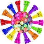 PARTISH Rubber Holi Water Magic Balloons L Set Of 15 Bunch L 555 Baloons L Multicolour L Quick Fill And Auto Tie In 60 Seconds With Universal Tap Adaptor