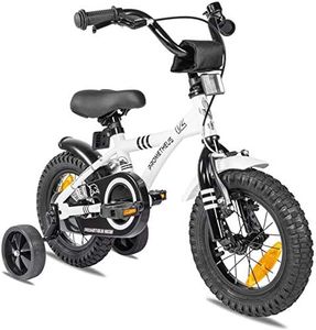 PROMETHEUS BICYCLES Velo Enfant 3 Ans Garcon vélo Fille 12 Pouces a Roulette pour 3 a 5 Ans - BMX en Blanc
