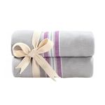 Cacala Paradise Series Turkish Bath Towels – Traditional Peshtemal Design for Bathrooms, Beach, Sauna – 100% Natural Cotton, Ultra-Soft, Fast-Drying, Absorbent – Warm, Rich Colors with Stripes, silver grey, 37" x 70" (1011101369717710)