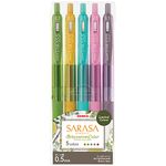 Zebra JJ15-5C-RE Gel Ballpoint Pen, Sarasa Clip, 0.02 inches (0.5 mm), Relaxation Color, Set of 5 Colors