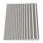 Glarks 18Pcs Stainless Steel Solid Round Rod Lathe Bar Stock Assorted for DIY Craft Tool, Diameter 2.5-8mm Length 100mm