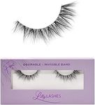 Lilly Lashes Sheer Band, False Eyelashes w/Invisible Band Lashes, False Lashes Natural Look, Wispy Lashes Style, Clear Band Lashes, Reusable Eyelashes 20x, Lash Glue not Included, 14mm (Desirable)