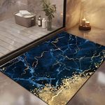 Yellow Weaves 3D Patterned Anti Slip Water Soaking Floor Mat, Water Absorbent Non Slip Bath Mat, Quick Dry Mat for Bathroom, Door Mat for Home, Kitchen, Office, Kitchen, Ocean Gold (Pack of 1)