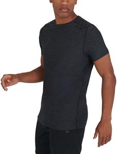 TCA Men’s Galaxy Short Sleeve Running Gym Top - Black, XX-Large