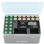 Battery Tester with Battery Organizer Storage Case,Professional Digital Battery Checker with LCD Display for Household AA, AAA, 4A,C, D, 9V, Button Cells. Compact Design & Clear Power Level Indicator