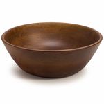 woodluv Large Fruit Bowl 30 cm, Wooden Salad Bowl, Bread Basket, Fruit Basket for Kitchen or Table Centrepiece Decoration, Serving Bowl, Brown