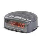 LLOYTRON "Daybreak" Alarm Clock Radio with Buzz Alarm or Radio - Snooze Function - Sleep Timer - Rotary Tuning and Volume Controls - Mains Operated - AM / FM Radio - J2006BK - Black