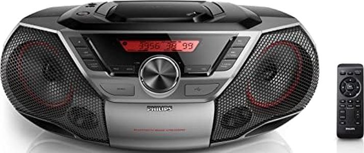 Philips AZ700T/12 CD-Soundmaschine, CD Player Tragbar (Radio UKW, Bluetooth, NFC, USB Direct, CD, MP3-CD, Dynamic Bass Boost, Bassreflex-Lautsprechersystem, Fernbedienung) schwarz