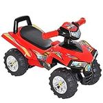 HOMCOM Kids Children Ride-on Toy Off Road Style Quad Bike Racing Car NO POWER 4 Wheels Horn Music Red