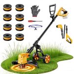 2000RPM 3-in-1 Brushless Cordless Grass Trimmer for Dewalt 20v Battery(Battery Not Included), Weed Wacker Lawn Mower Edger Trimmer with Wheel, Lightweight Weed Eater Battery Powered w/8 Line Spools