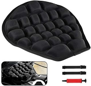Air Motorcycle Seat Cushion High Elasticity Water Fillable Cooling Down Seat Pad Pressure Relief Ride Motorcycle Air Cushion Non-Slip for Cruiser Touring Saddles Black