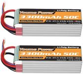 6S Lipo Battery 22.2V 3300mAh 50C RC Battery with Deans T Plug for RC Airplane Helicopter Quadcopter Drone Car Truck Boat Model (2 Packs)