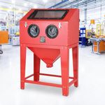 90 Gallon Industrial Sandblasting Cabinet 650W Power, LED Lights & Foot Pedal, Heavy Duty for Rust/Paint/Metal Cleaning, Large View Window & Reinforced Steel