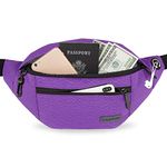 MAXTOP Large Crossbody Purple Fanny Pack with 4-Zipper Pockets,Gifts for Enjoy Sports Festival Workout Traveling Running Casual Hands-Free Wallets Waist Pack Phone Bag Carrying All Phones