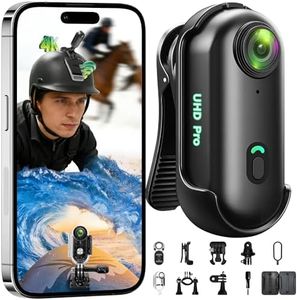 Action Camera 4K, Mini Body Vlogging Cam WiFi, Wearable Sports POV Helmet Camera, Thumb Snap Cam with Waterproof Case, Hands-free Bodycam for Horse Riding Motorcycling Skiing Cycling Baseball