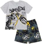 Transformers Bumblebee Big Boys Drop Shoulder T-Shirt and Shorts Outfit Set Gray 14-16