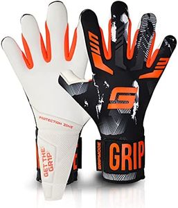 GRIPMODE Gravity Hybrid Goalkeeper Gloves Adult and Child with Griptec® Latex Lining I Suitable in All Weather I Football Goal Protection for Children, Teenagers & Adults I Size 8