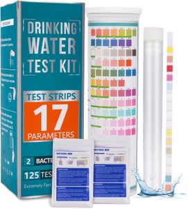 Homcoice 17-in-1 Water Test Kit – 125 Strips & 2 Bacteria Tests for Home, Well, Tap