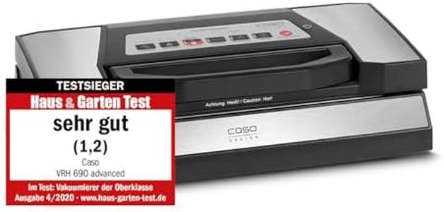 CASO VRH 690 advanced Machine à souder sous vide professionnelle avec 2 rouleaux de film, force d'aspiration réglable et temps de soudure, fonction marinade