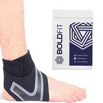 Boldfit Premium Ankle Support Compression Brace for Injuries, Ankle Protection Guard Helpful In Pain Relief and Recovery. Ankle Band For Men & Women (Ankle Brace Grey - Right)