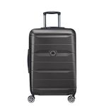 DELSEY PARIS Polycarbonate 67 Cms Black Hardsided Check-in Luggage (Comete, 3039810_Black, Spinner, Carry-On Luggage)