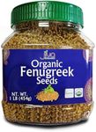 Jiva Organics Organic Fenugreek Seeds Whole 1 Pound Jar - Methi Seed for Cooking, Sprouting & Beauty Care