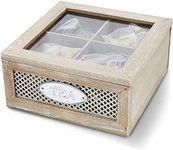 Wooden Box for Tea Bags Organizer, 