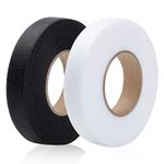 SUSNUAN 2Pack 140 Yards Wonder Web Hemming Tape, Hem Tape, Roll Fabric Fusing Tape, Fabric Fusing Iron-on Tape for Jeans/Curtain/Trousers/Garment/School Uniform(White & Black, 20mmWide)