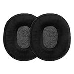 kwmobile 2x Earpad Compatible with AudioTechnica ATH M20x BT - Replacement Velour Earpad Cushion for Headphones - Black