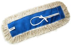 24" Industrial Strength Washable Cotton Dust Mop Refill, Thick Tufted Replacement Head for Home & Commercial Use, Fits 24 Inch Frame, Cleans Hardwood, Laminate, Concrete, or Other Floor Systems (24")