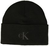 Calvin Klein Men's Cuff Hat, Black Big Logo, One Size